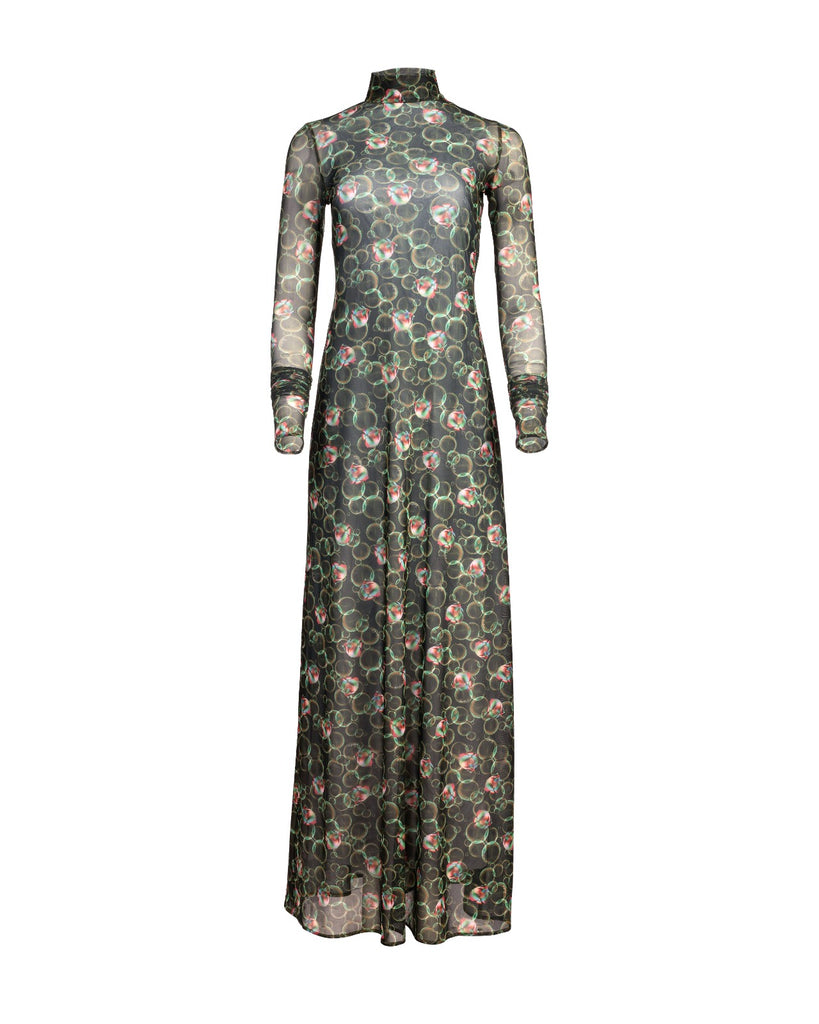 mesh floral turtleneck dress Show Me Your Mumu Daphne Turtleneck Dress in Retro Garden Mesh
